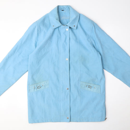 Finesse Womens Blue Parka Coat Size 12 Zip