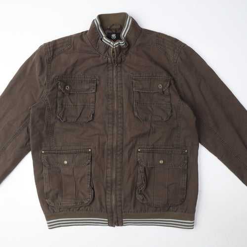 Burton Mens Brown Bomber Jacket Coat Size XL Zip - Pocket detail