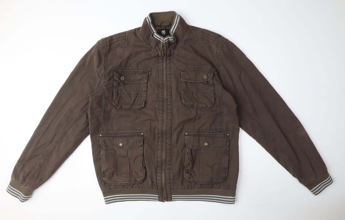 Burton Mens Brown Bomber Jacket Coat Size XL Zip - Pocket detail
