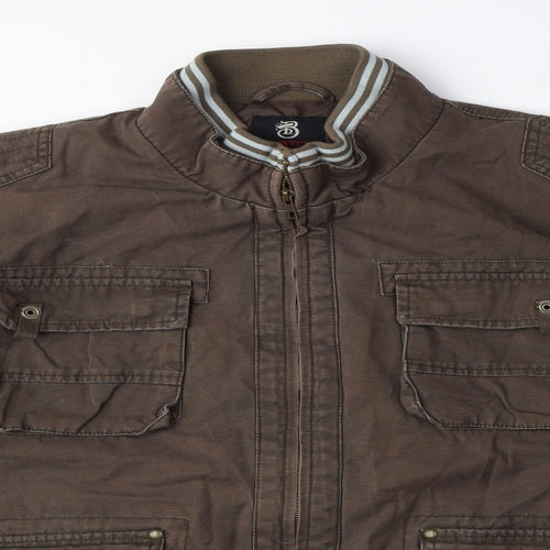 Burton Mens Brown Bomber Jacket Coat Size XL Zip - Pocket detail