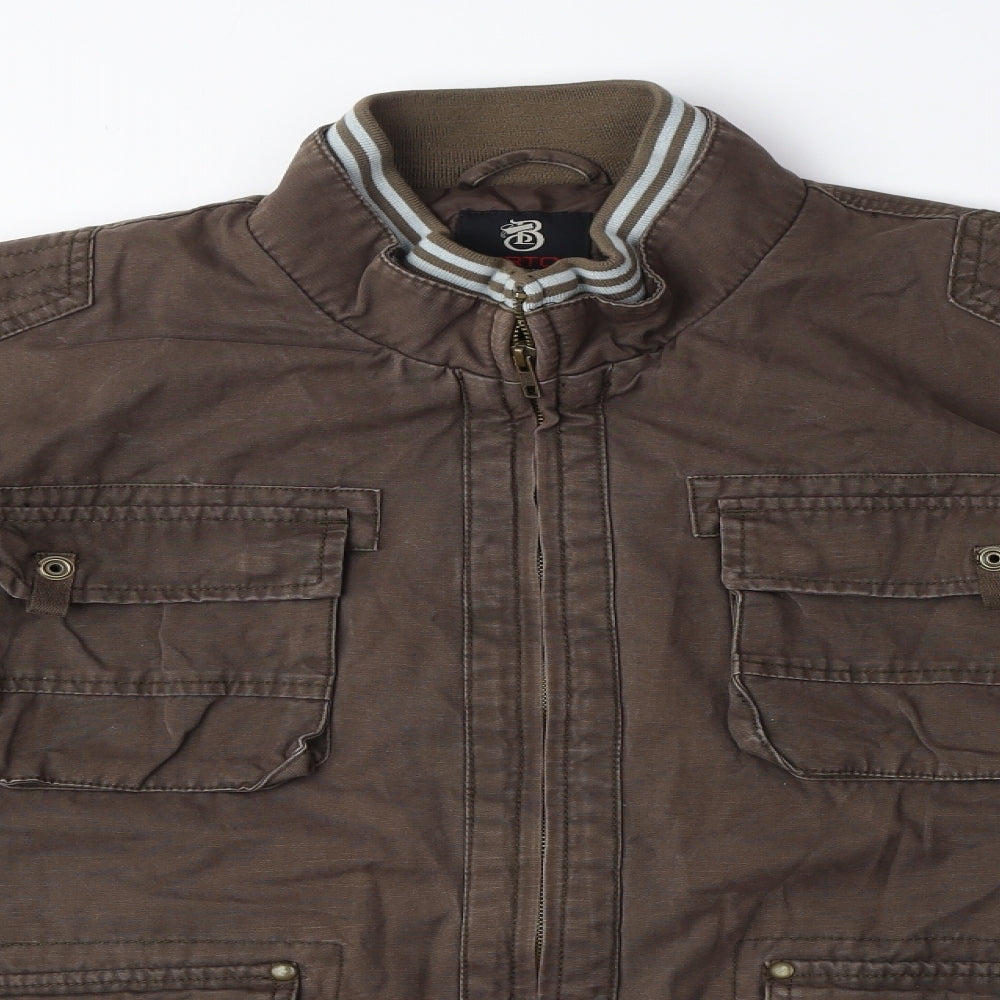 Burton Mens Brown Bomber Jacket Coat Size XL Zip - Pocket detail