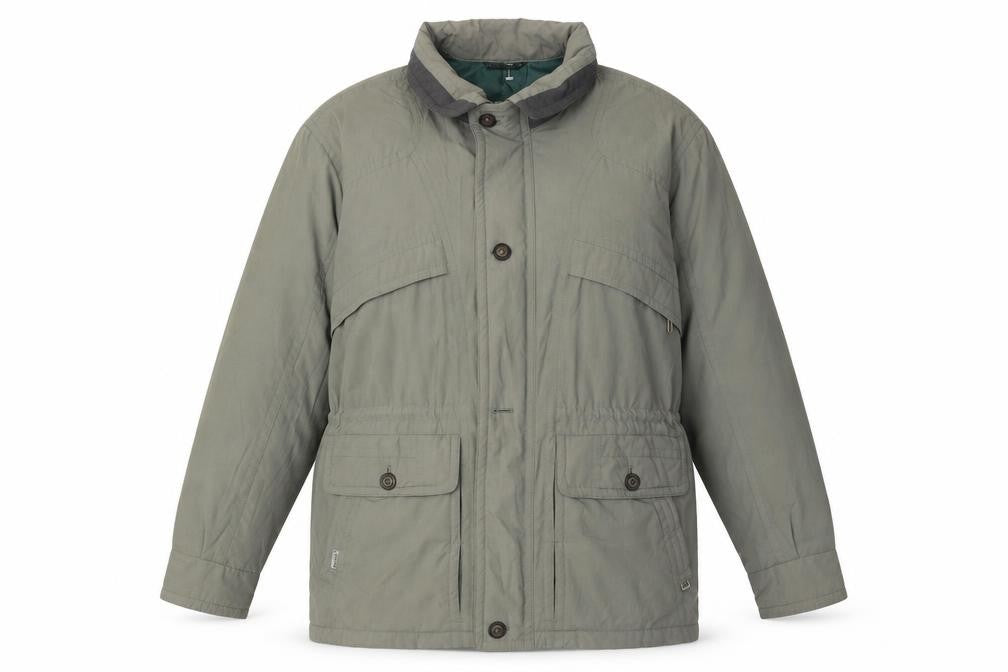 Front view of Westbury women’s green anorak coat, size UK 10, zip - inside pockets