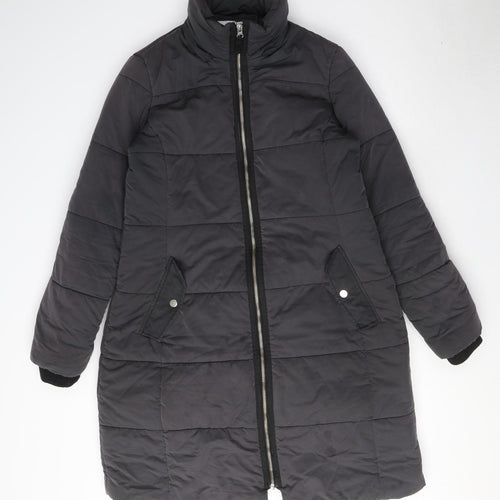 John Lewis Womens Grey Puffer Jacket Coat Size 10 Zip