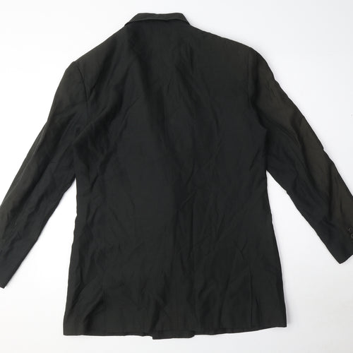NICOLE FARHI Womens Black Overcoat Coat Size 12 Button - Size 12-14