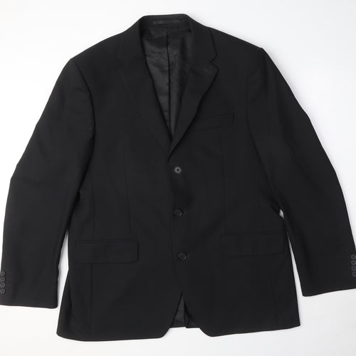 NEXT Mens Black Polyester Jacket Suit Jacket Size 44 Regular