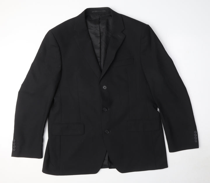 NEXT Mens Black Polyester Jacket Suit Jacket Size 44 Regular