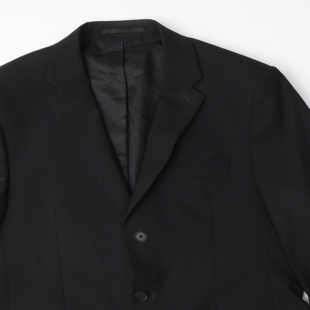 NEXT Mens Black Polyester Jacket Suit Jacket Size 44 Regular