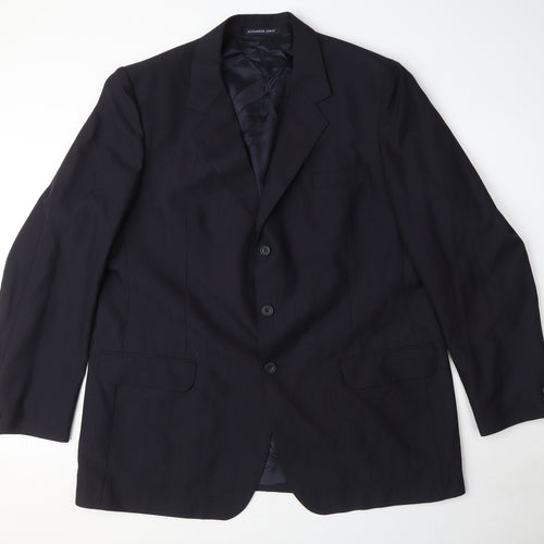 Alexander James Mens Black Polyester Jacket Suit Jacket Size 44 Regular