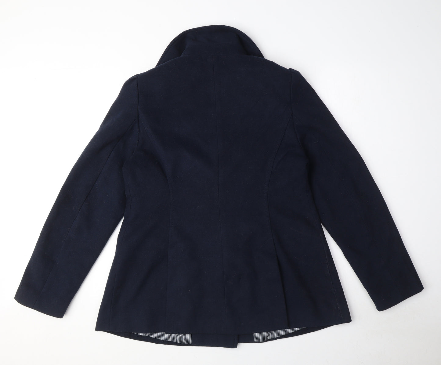 NEXT Womens Blue Pea Coat Coat Size 14 Button