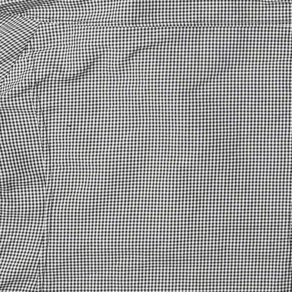 Marks and Spencer Womens White Geometric Trench Coat Jacket Size 12 Button - Gingham pattern