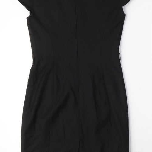 G2OOO Womens Black Polyester A-Line Size 6 Round Neck Zip