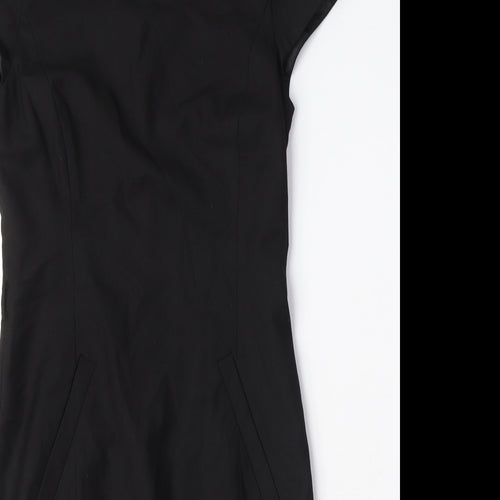 G2OOO Womens Black Polyester A-Line Size 6 Round Neck Zip