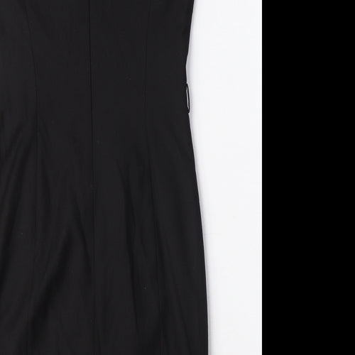 G2OOO Womens Black Polyester A-Line Size 6 Round Neck Zip