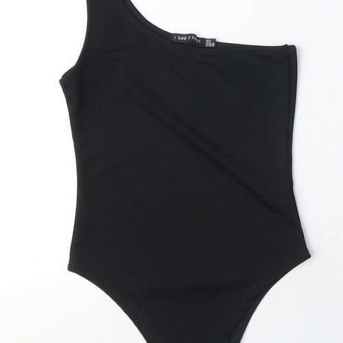 I SAW IT FIRST Womens Black Polyester Bodysuit One-Piece Size 8 Snap