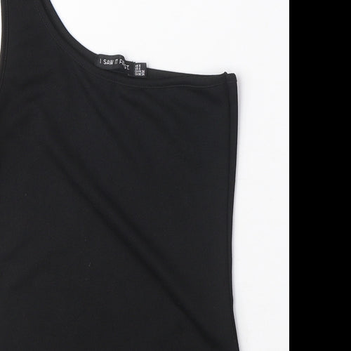 I SAW IT FIRST Womens Black Polyester Bodysuit One-Piece Size 8 Snap