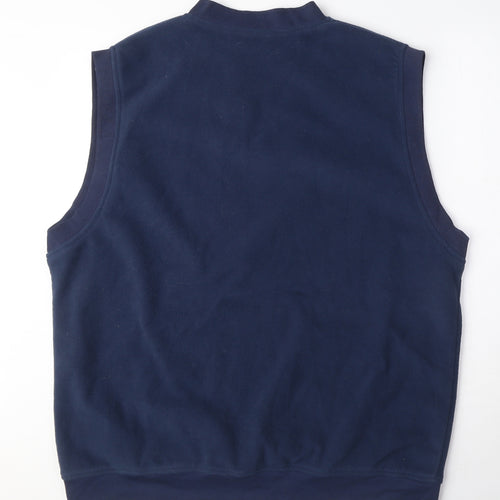 HIPPO Mens Blue V-Neck Polyester Vest Jumper Size XL Sleeveless - Logo