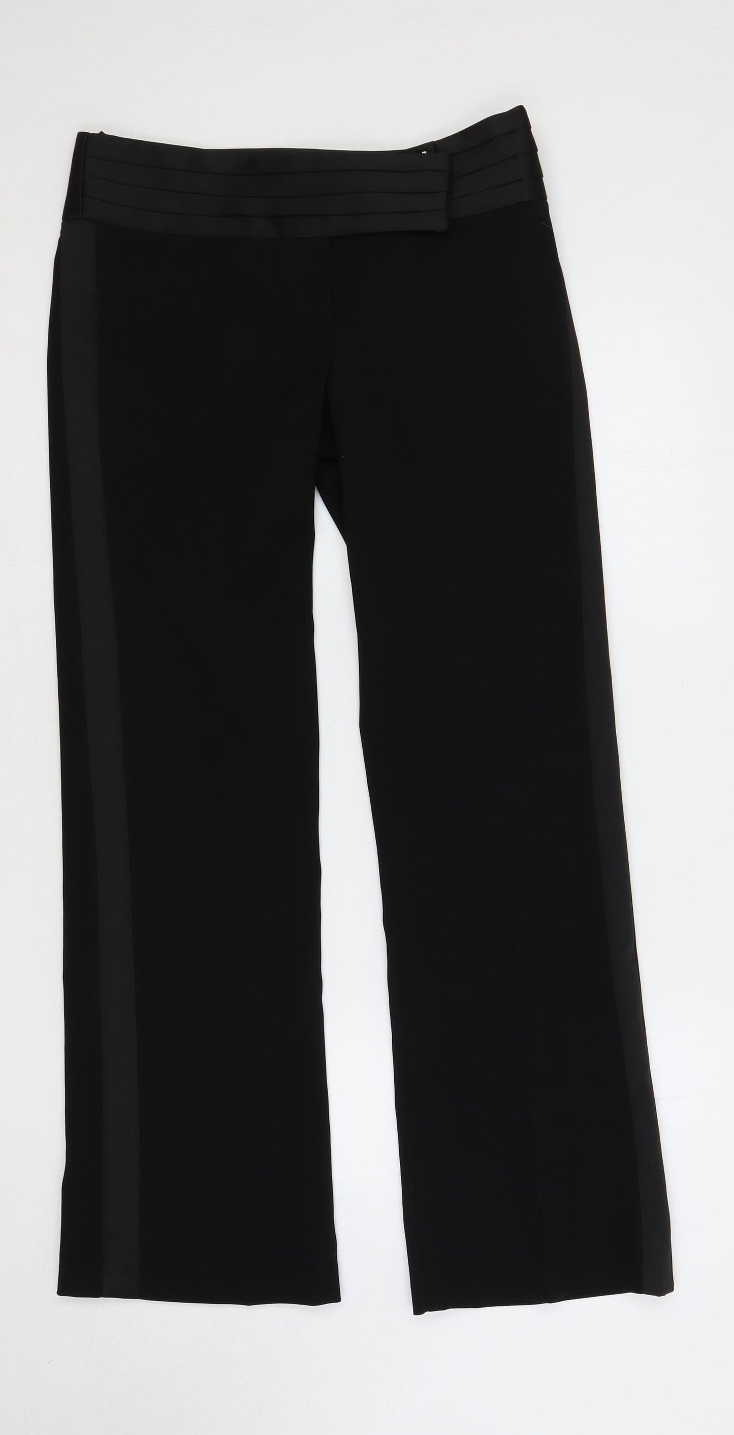 Topshop Womens Black Polyester Dress Pants Trousers Size 10 L30 in Regular Zip
