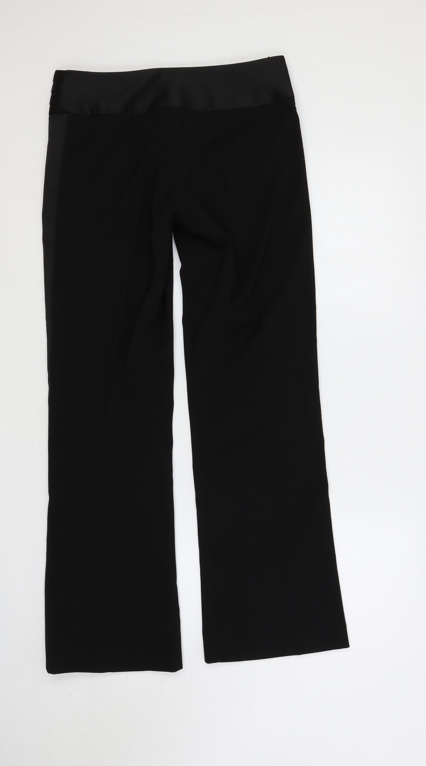Topshop Womens Black Polyester Dress Pants Trousers Size 10 L30 in Regular Zip