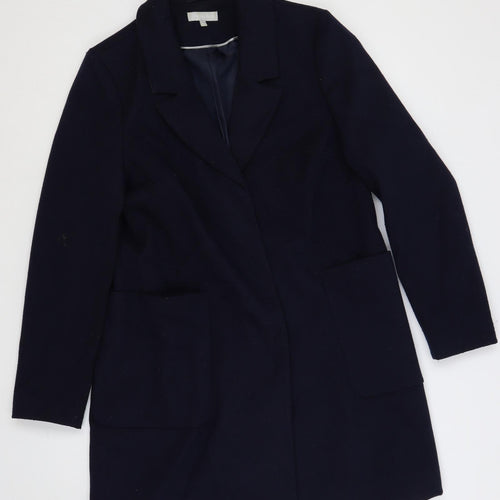 Red Herring Womens Blue Overcoat Coat Size 14 Snap