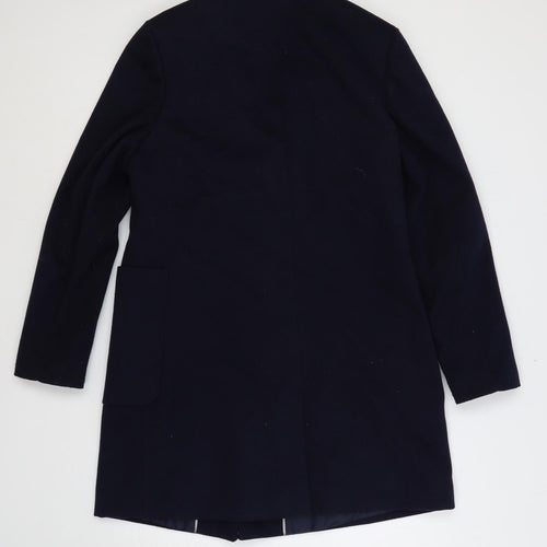 Red Herring Womens Blue Overcoat Coat Size 14 Snap