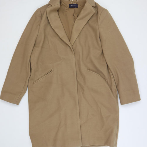 Marks and Spencer Womens Beige Overcoat Coat Size 18 Snap