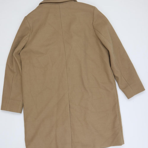 Marks and Spencer Womens Beige Overcoat Coat Size 18 Snap