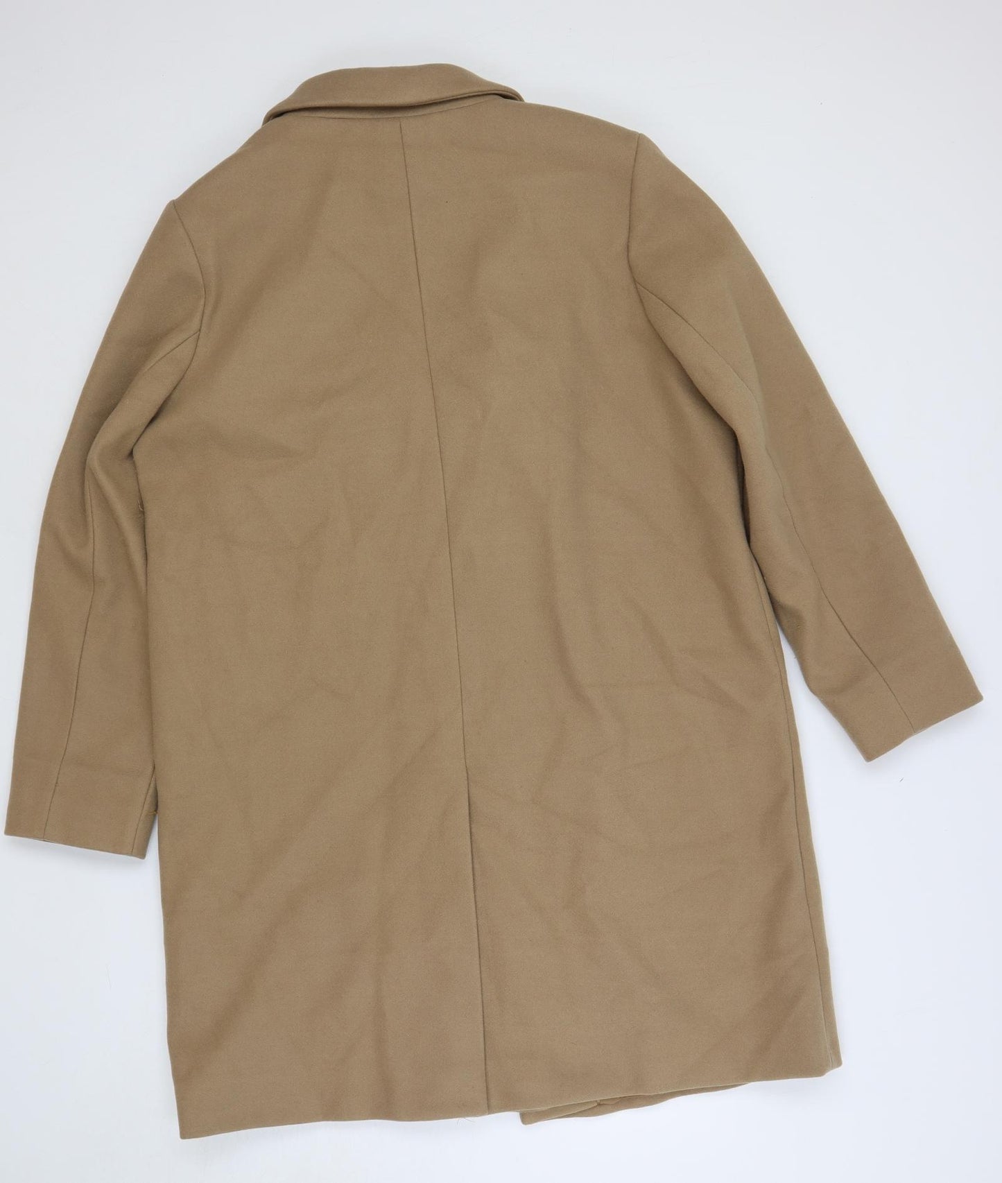 Marks and Spencer Womens Beige Overcoat Coat Size 18 Snap