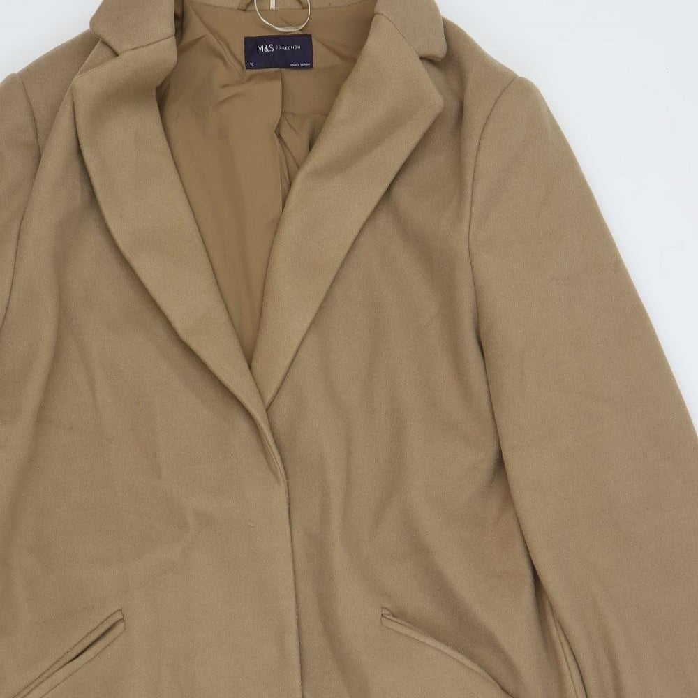 Marks and Spencer Womens Beige Overcoat Coat Size 18 Snap