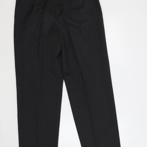 Horne Brothers Mens Grey Polyester Dress Pants Trousers Size 34 in L31 in Regular Button