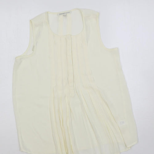 Daniel Rainn Womens Ivory Polyester Basic Blouse Size S Round Neck