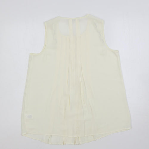 Daniel Rainn Womens Ivory Polyester Basic Blouse Size S Round Neck