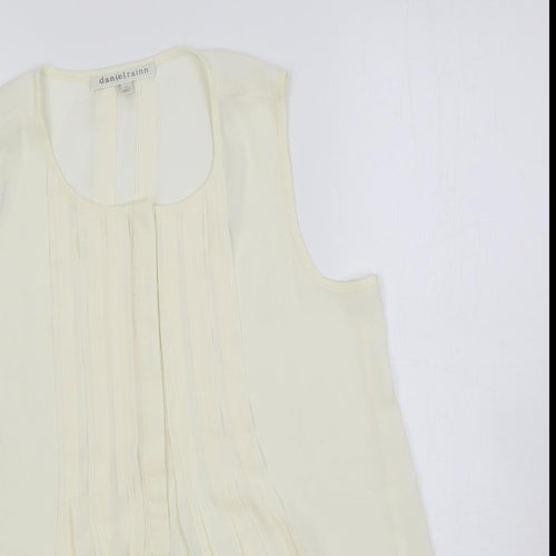 Daniel Rainn Womens Ivory Polyester Basic Blouse Size S Round Neck