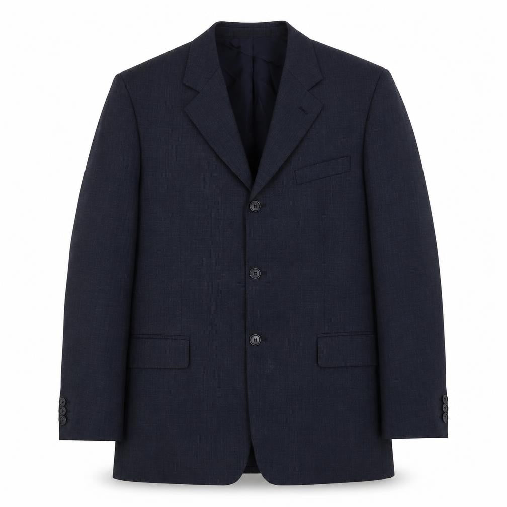 Front view of Ciro Citterio men’s blue polyester jacket suit jacket, size 42, regular
