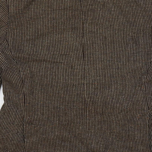 St Michael Mens Brown Geometric Jacket Blazer Size 44 Button - Vintage
