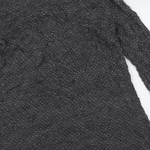 Caprigrey Womens Grey Polka Dot Viscose Shift Size 14 Boat Neck Pullover - Pockets
