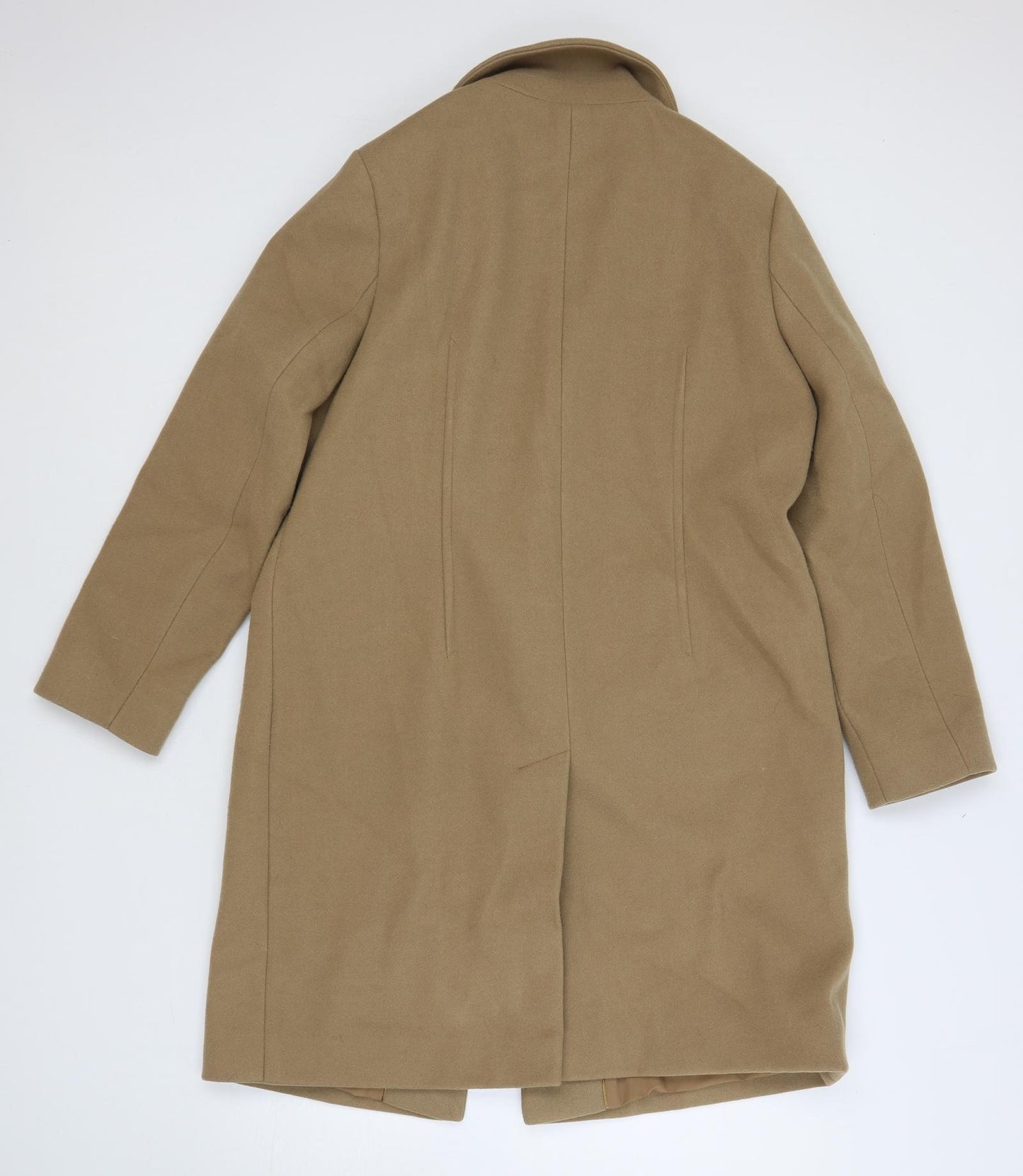 Marks and Spencer Womens Beige Overcoat Coat Size 14 Snap