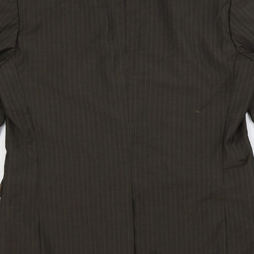 HUGO BOSS Mens Green Striped Viscose Jacket Blazer Size 42 Regular