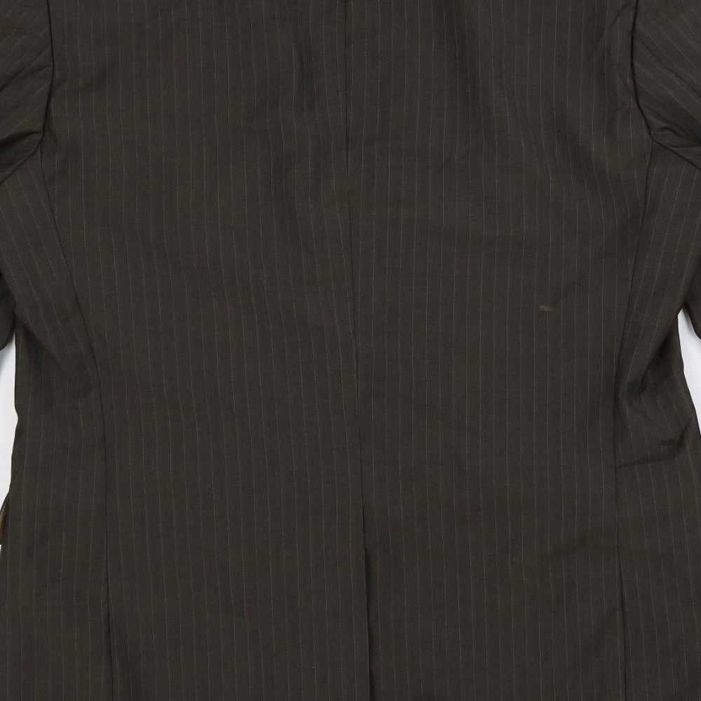 HUGO BOSS Mens Green Striped Viscose Jacket Blazer Size 42 Regular