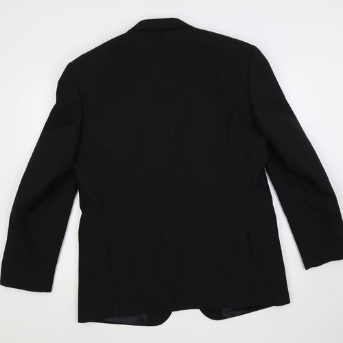 James Barry Mens Black Wool Tuxedo Suit Jacket Size 42 Regular