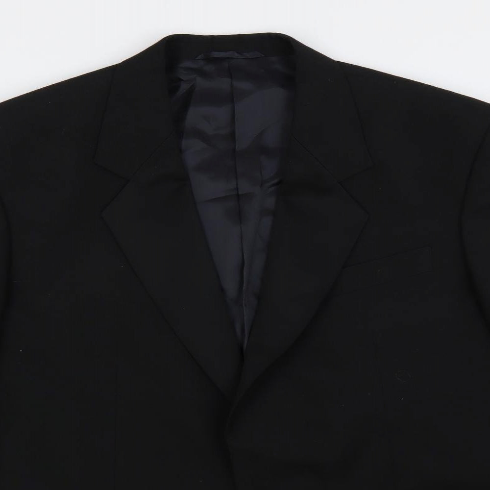 James Barry Mens Black Wool Tuxedo Suit Jacket Size 42 Regular