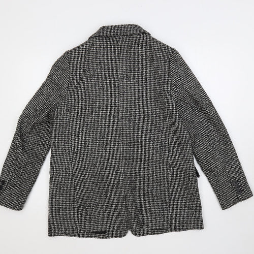 Marks and Spencer Womens Grey Geometric Jacket Blazer Size 14 Button