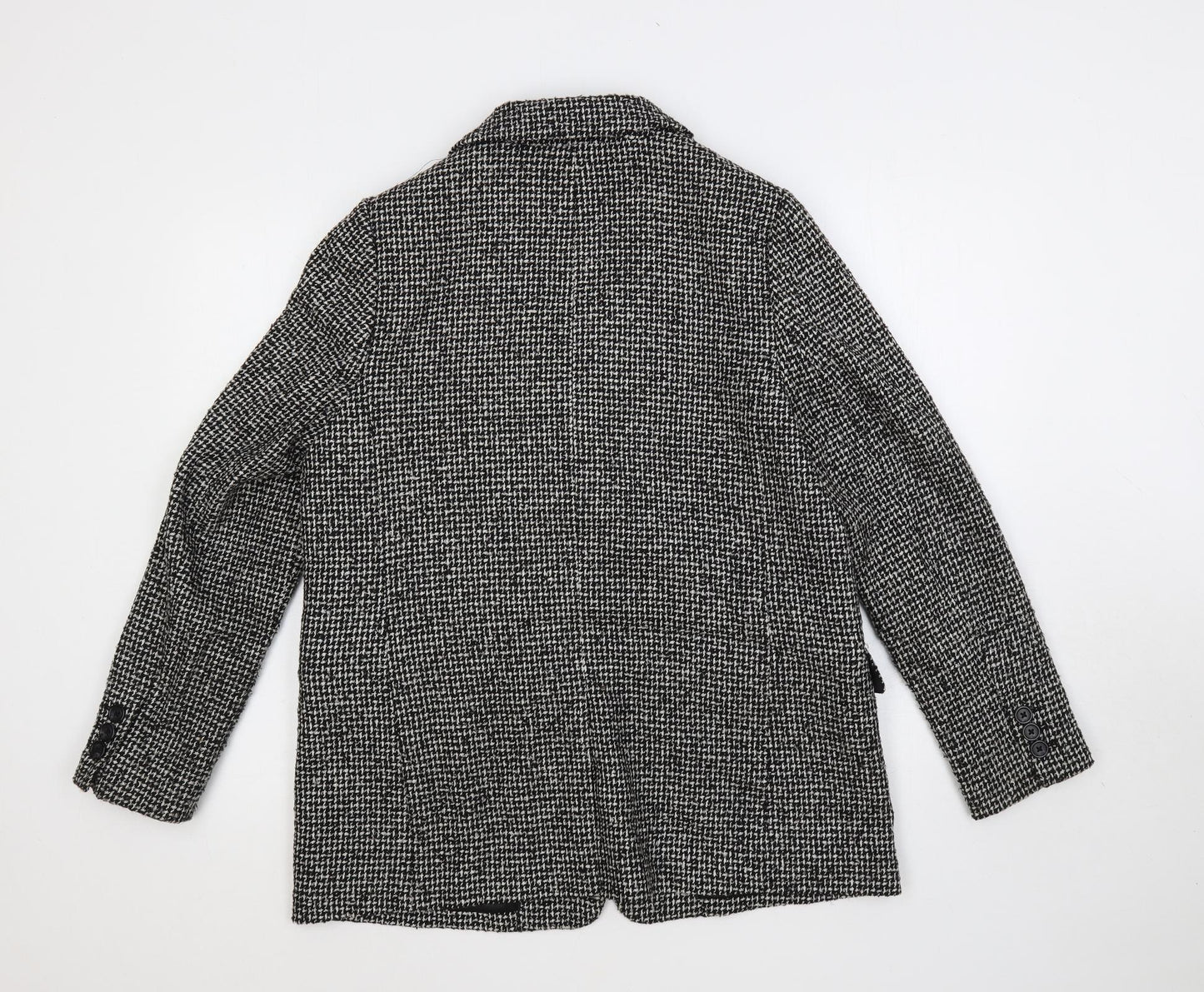 Marks and Spencer Womens Grey Geometric Jacket Blazer Size 14 Button