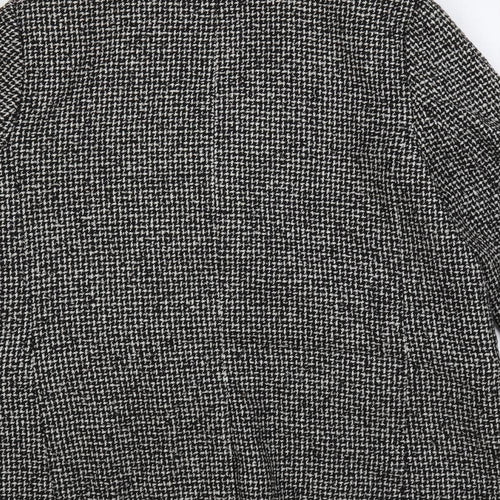 Marks and Spencer Womens Grey Geometric Jacket Blazer Size 14 Button