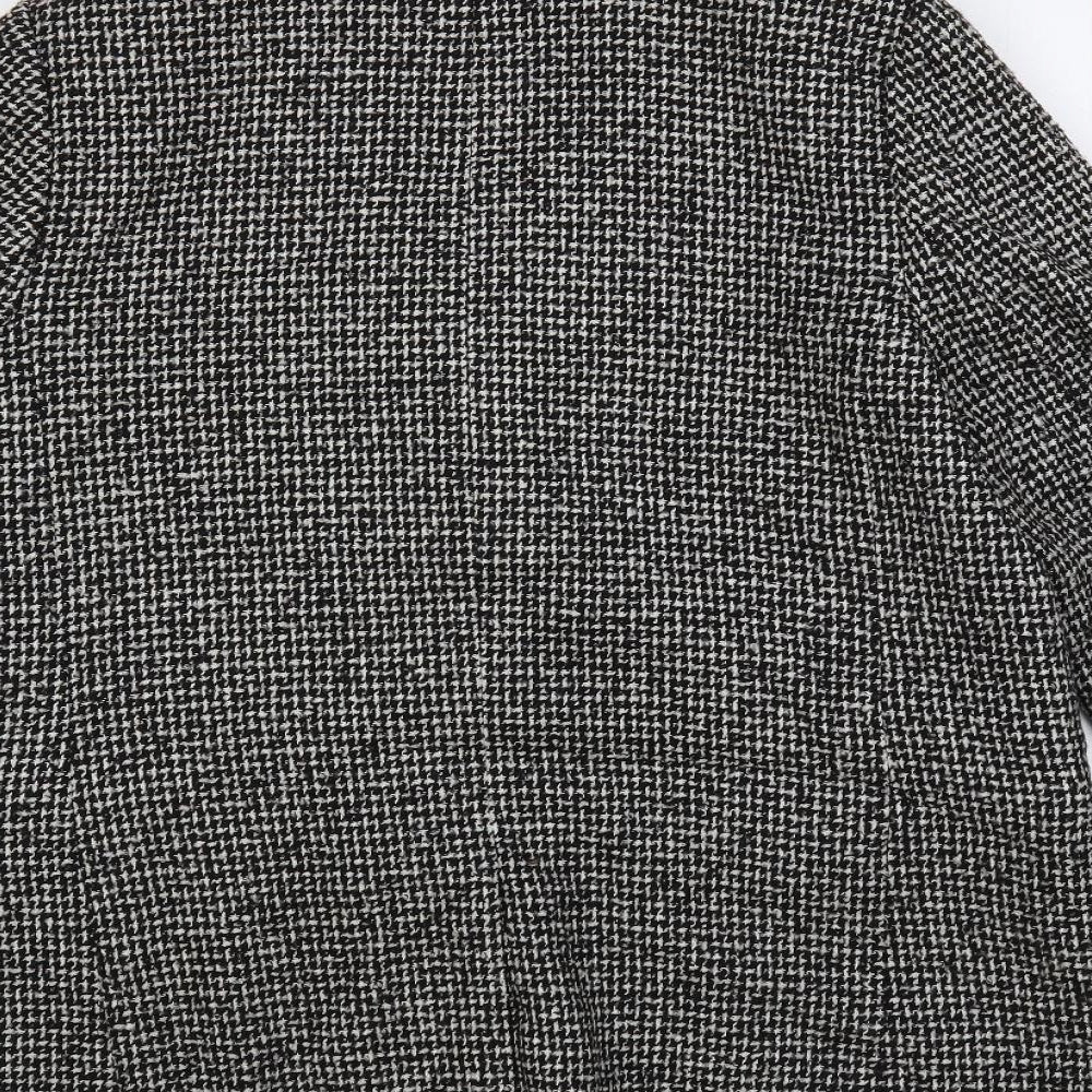 Marks and Spencer Womens Grey Geometric Jacket Blazer Size 14 Button