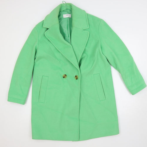 Marks and Spencer Womens Green Overcoat Coat Size 12 Button