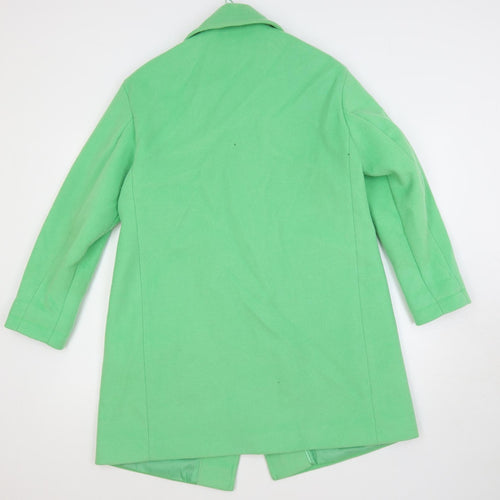 Marks and Spencer Womens Green Overcoat Coat Size 12 Button