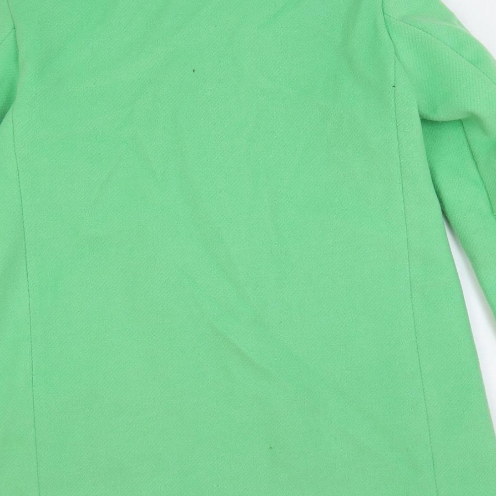 Marks and Spencer Womens Green Overcoat Coat Size 12 Button