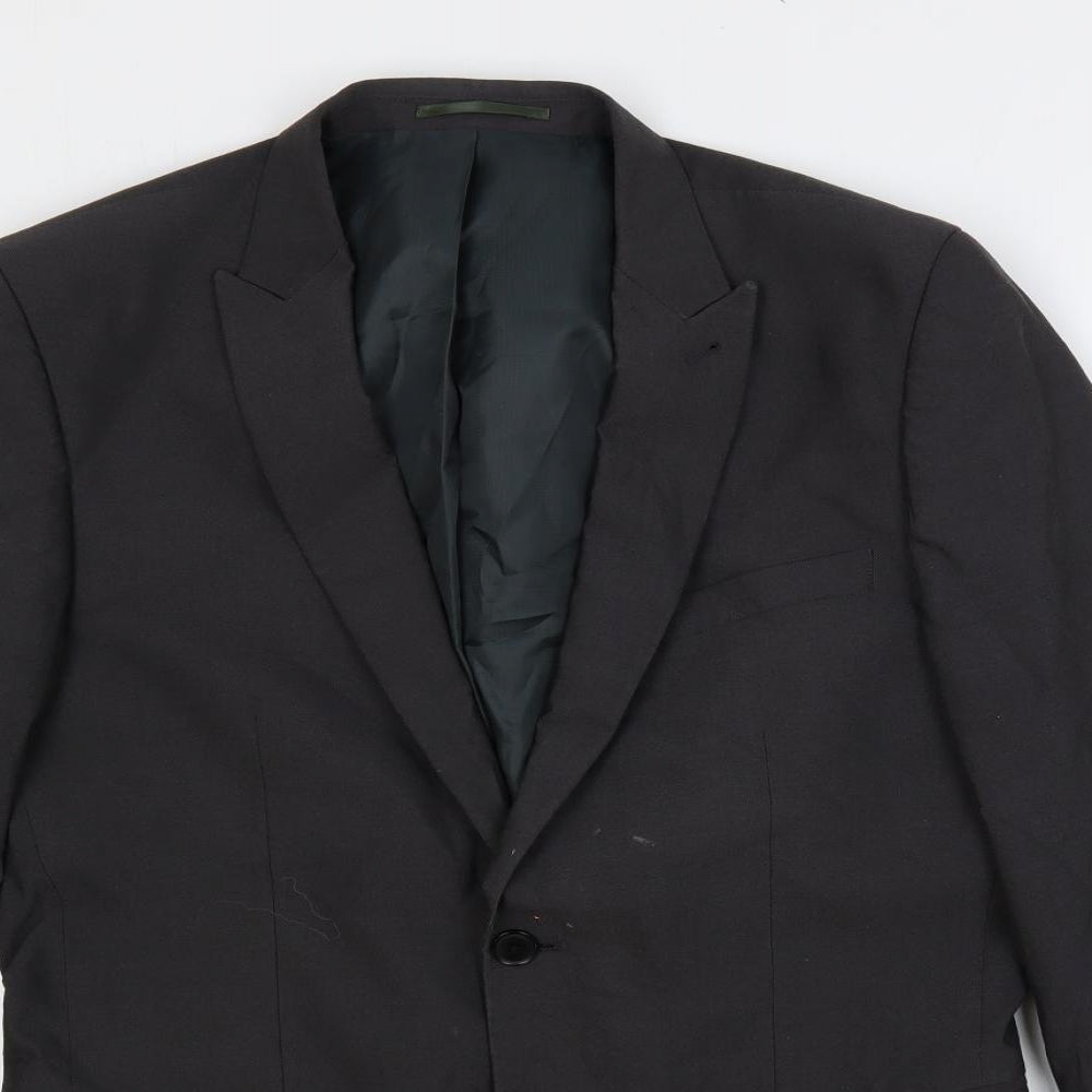 NEXT Mens Grey Polyester Jacket Suit Jacket Size 40 Regular