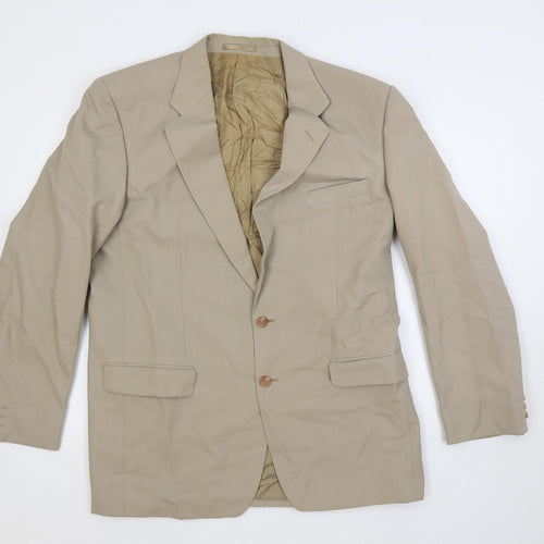 St Michael Mens Beige Polyester Jacket Suit Jacket Size 42 Regular