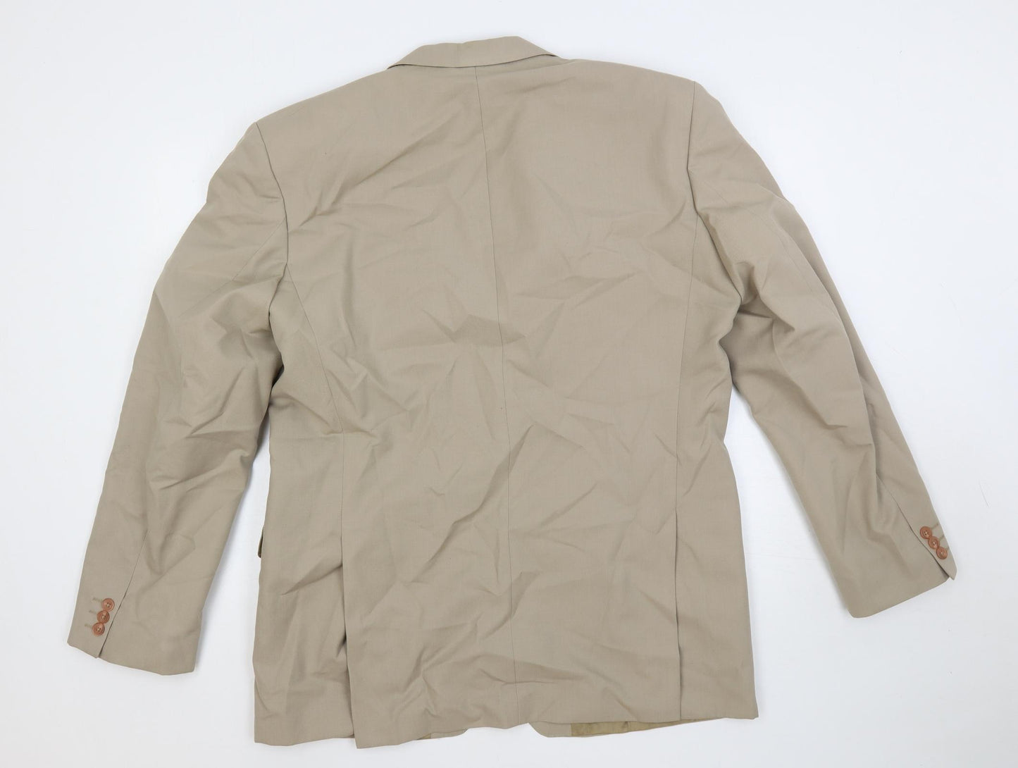 St Michael Mens Beige Polyester Jacket Suit Jacket Size 42 Regular